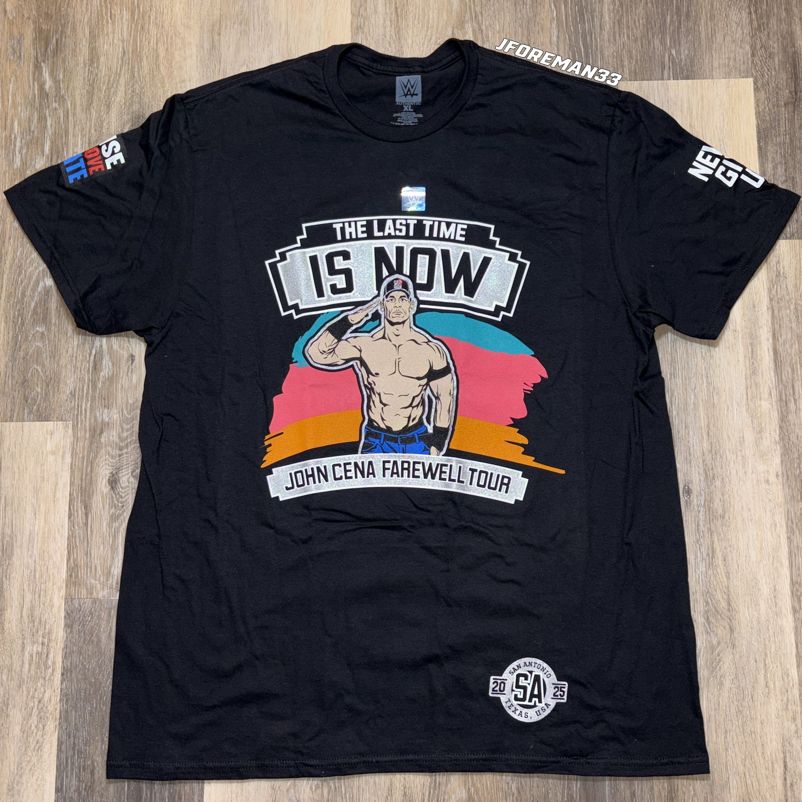 WWE Authentic John Cena San Antonio Spurs Shirt Farewell Tour Last Time is Now gallery