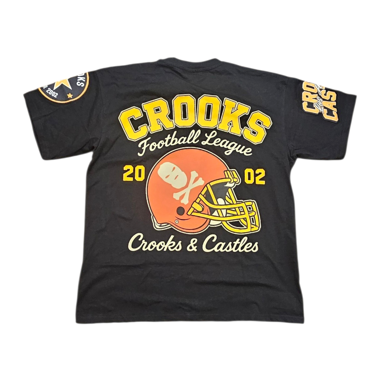 Crooks & Castles Crooks Football League Drop Shoulder Men Heavy Tee Black Size L gallery
