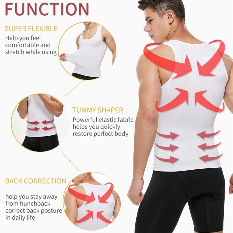 Mens Belly Compression Vest T Shirt Slimming Body Shaper Shapewear Tank Top gallery