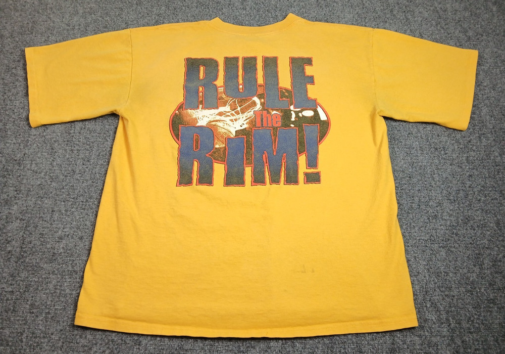 Vintage Bugle Boy Rule The Rim Basketball Mens T Shirt Size XL Single Stitch 90s