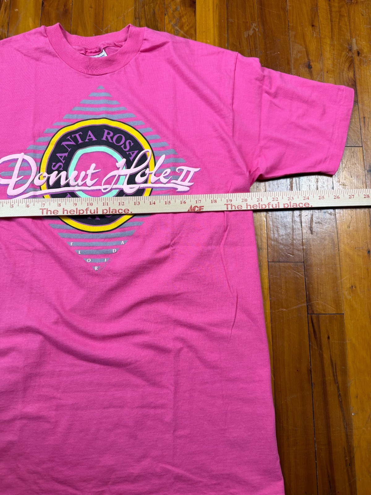 VTG 80s Pink Donut Hole 2 Santa Rosa Beach Florida Single Stitch SS USA Made XL gallery