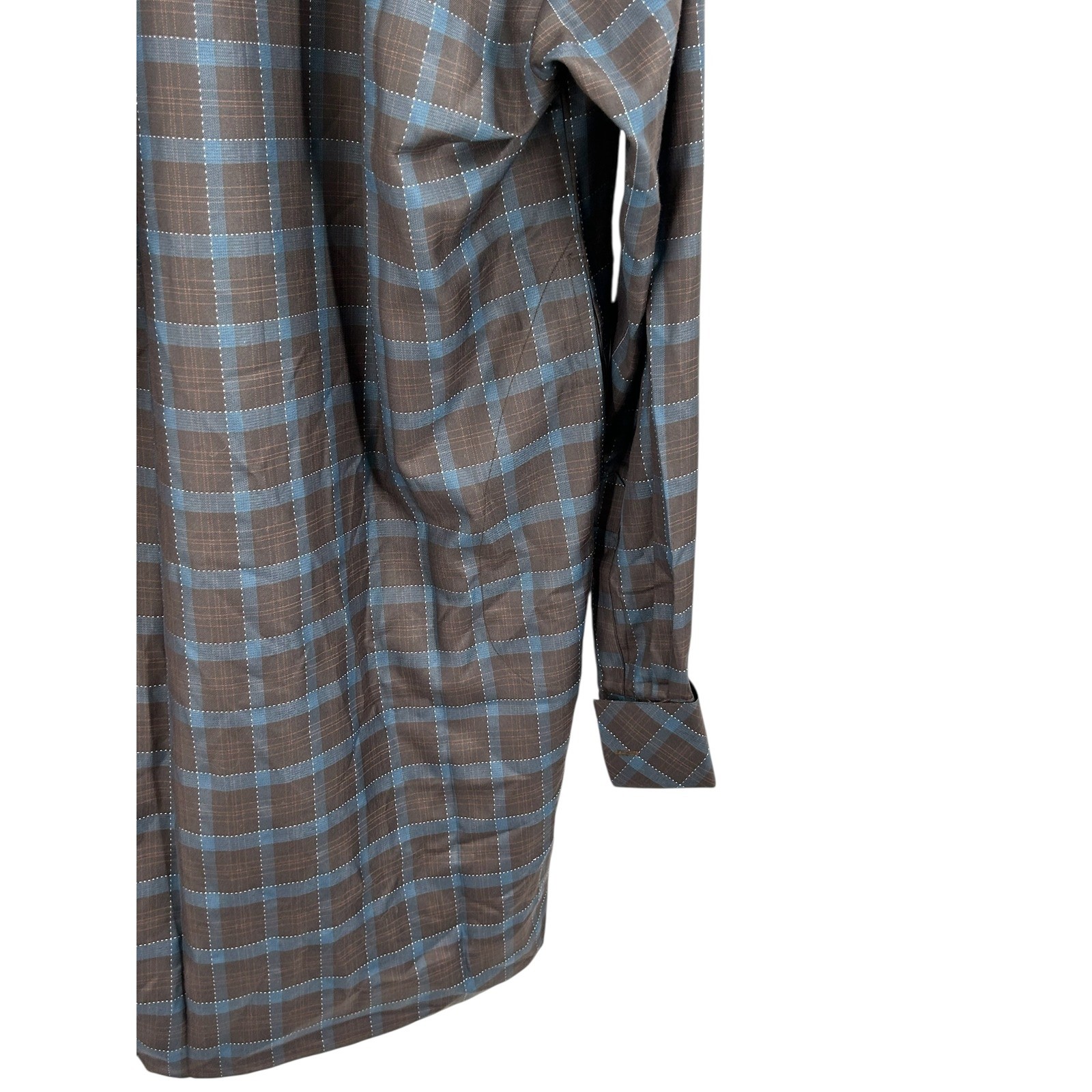 Komplete Apparel Plaid Tunic Shirt Brown Blue Check Longline Kurta Style gallery