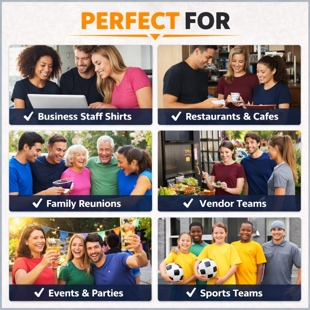 Custom Logo T-Shirts | Full Color Print | Bulk Custom Shirts | Business Event T gallery