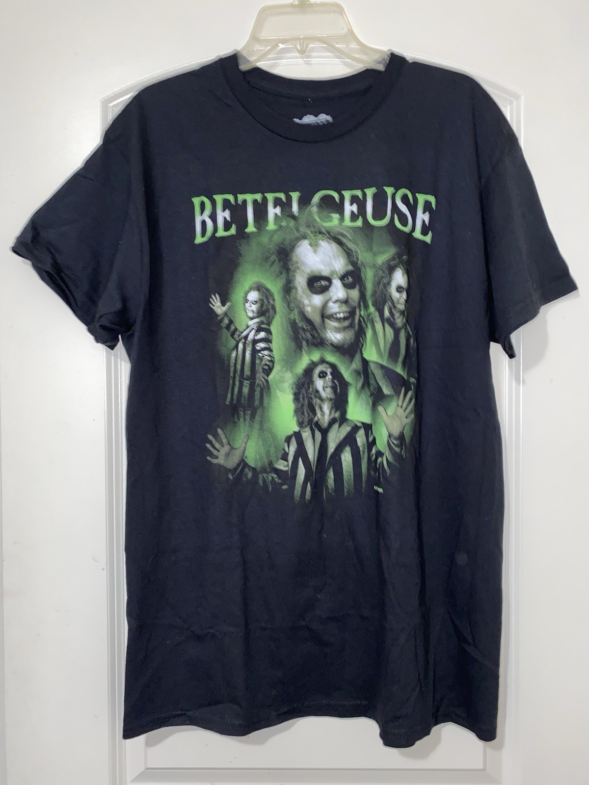 Beetlejuice Betelgeuse Many Poses Collage Men's Black Adult T-Shirt Size L New gallery