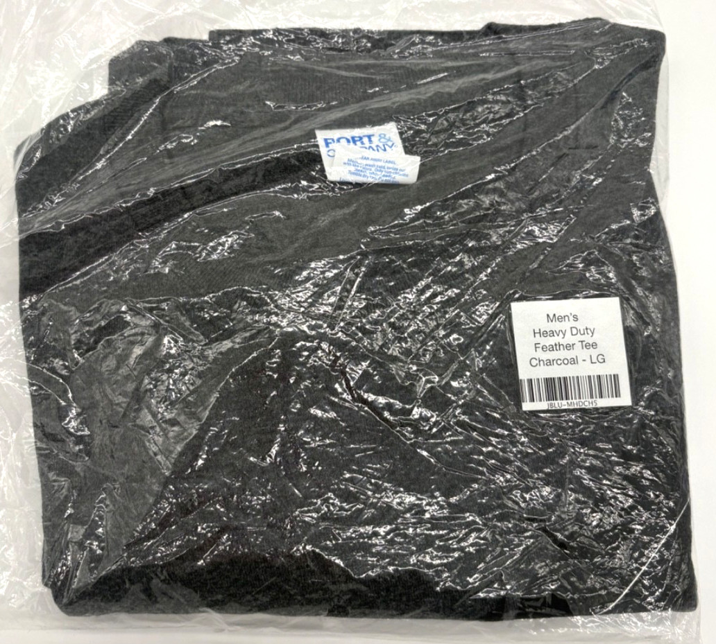 Blue Origin Men's Feather Logo T shirt Heavy Duty Tee Charcoal Gray Size L NEW gallery