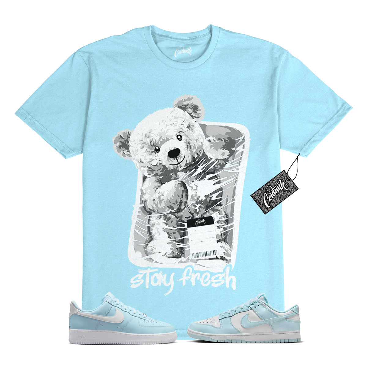 Air Force 1 Dunk Low Glacier Ice Blue White T Shirt to Match STAY gallery
