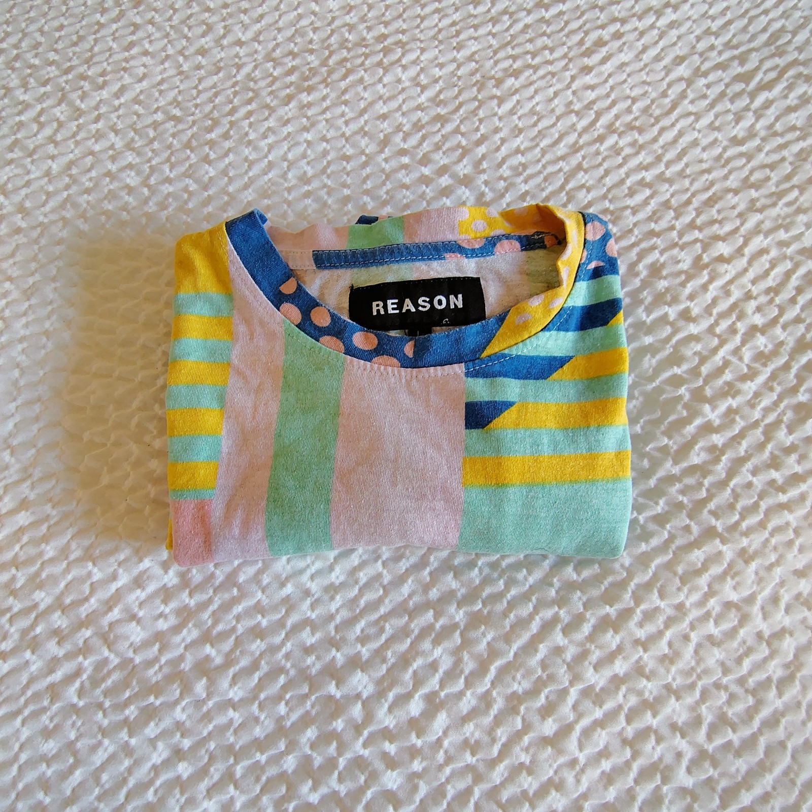 Reason Multi-Color Geometric Pattern T-Shirt Size Large gallery