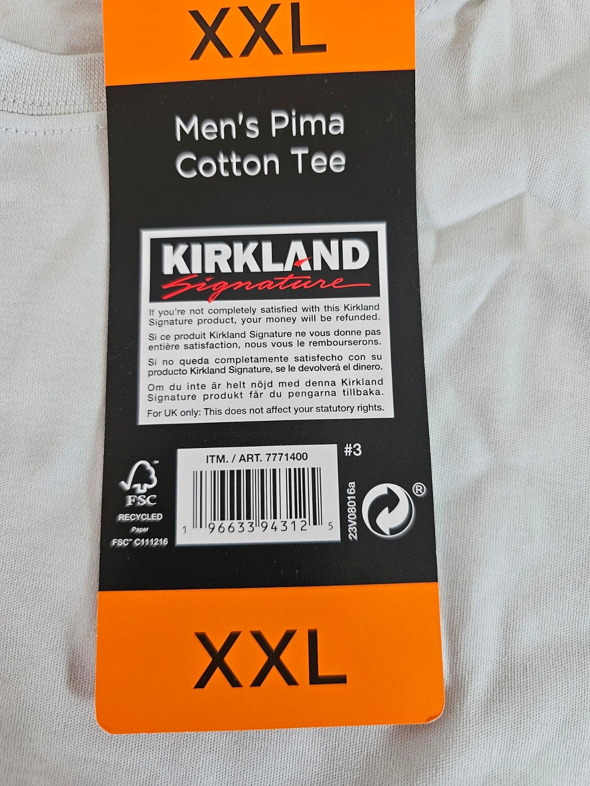 XXL / 2XL - LIGHT GREY - Kirkland Signature Men's 100% Pima Cotton T-Shirt Tee gallery