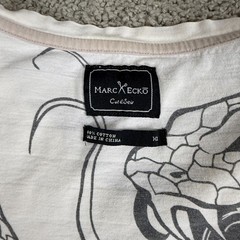 Marc Ecko Shirt Mens Extra Large White Gray Snake Reversible Print READ