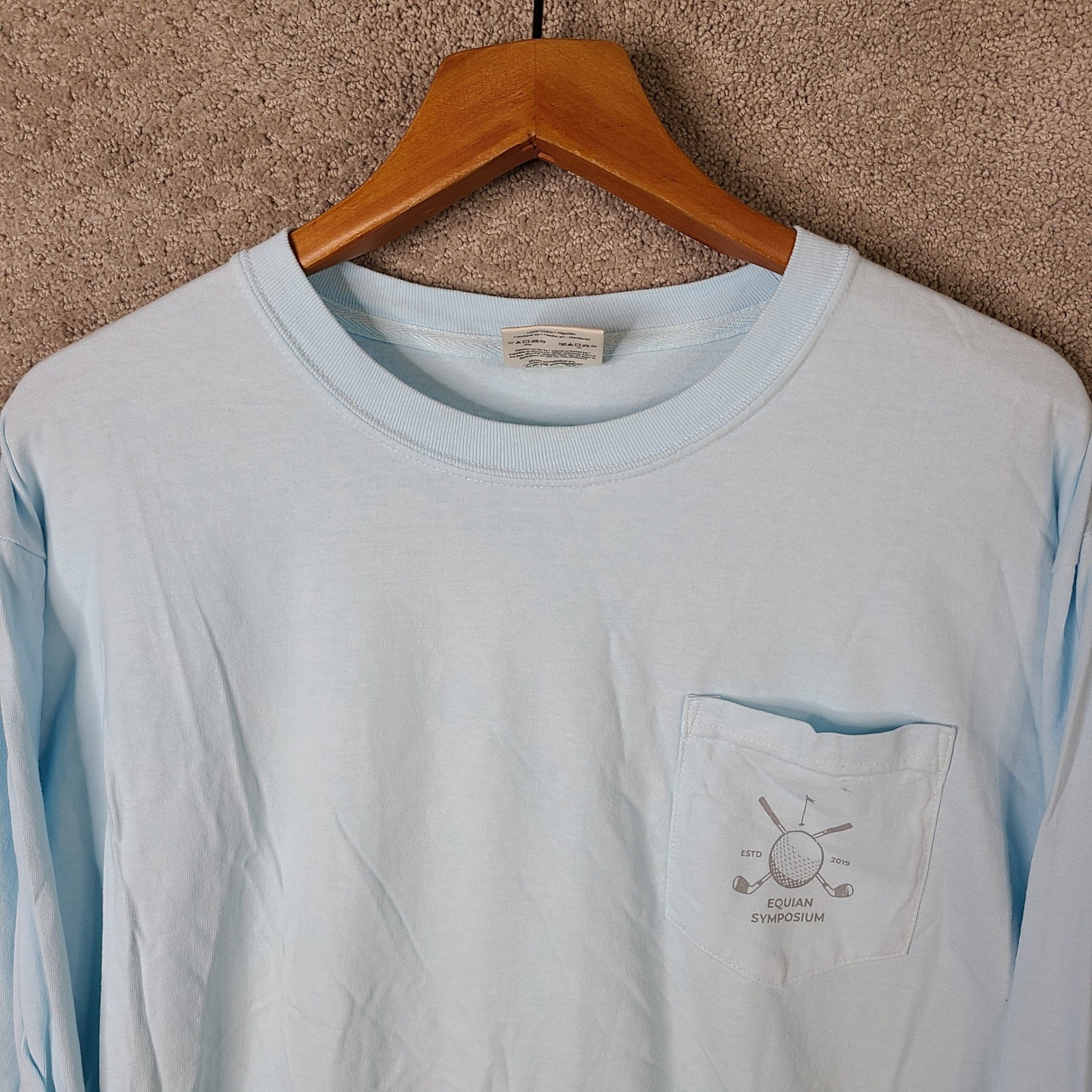 Comfort Colors Shirt Mens Large Blue Equian Symposium Kaiwah Island Long Sleeve gallery