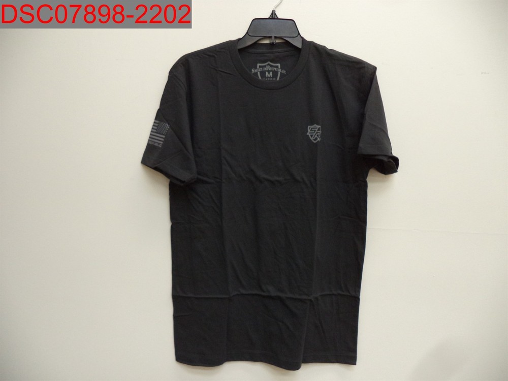 Shield Republic Men’s Graphite Black SR Shield Logo T-Shirt, Size M 92742207953