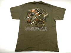 “Release The Hunter” Bowhunter Men’s 100% Cotton Green T Shirt Size Medium