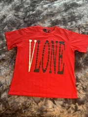 ​Vlone Staple T-Shirt Red White Black Big V Logo Size Large Made In USA…