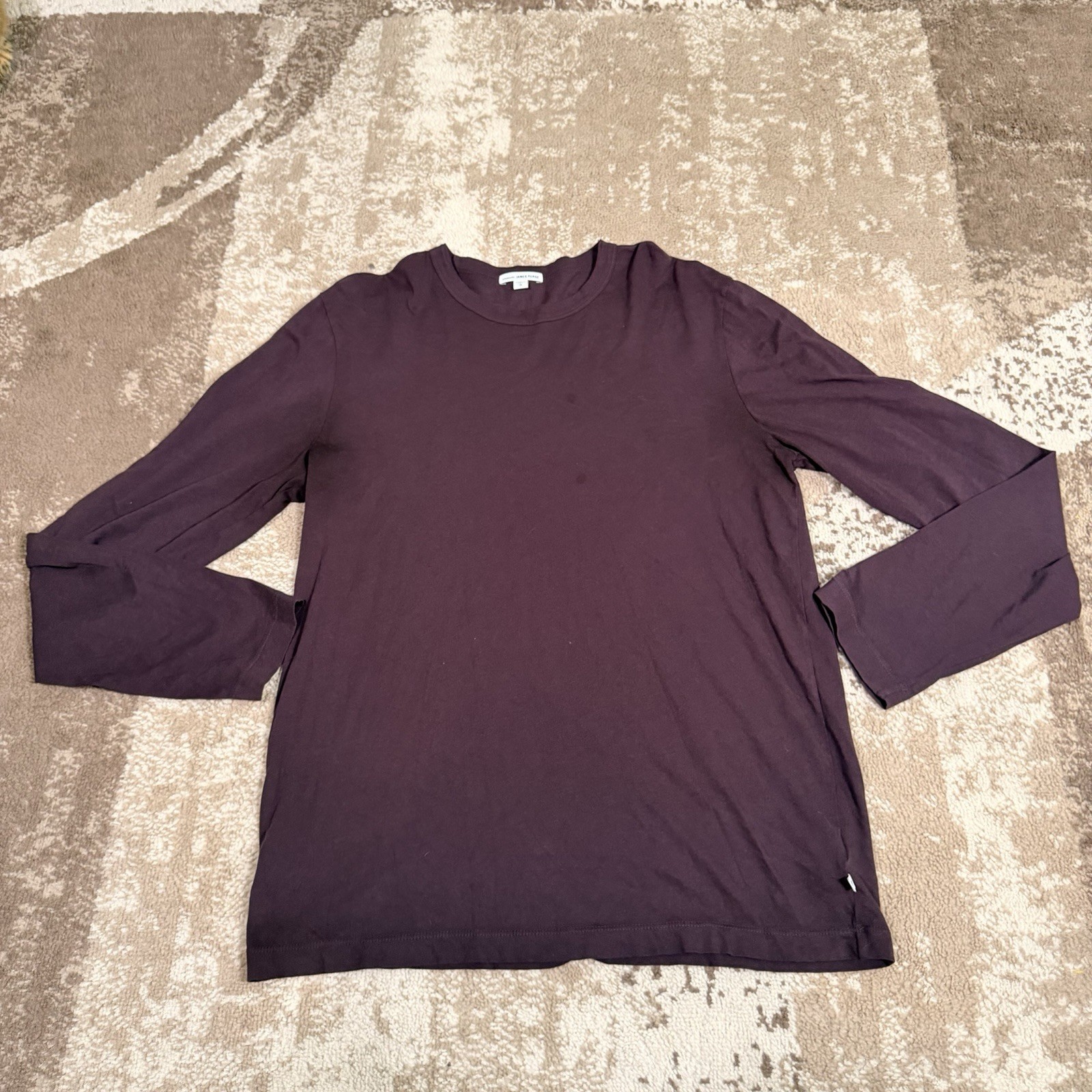 James Perse Standard Men’s Maroon Long Sleeve Crew Neck T-shirt Size 3 L
