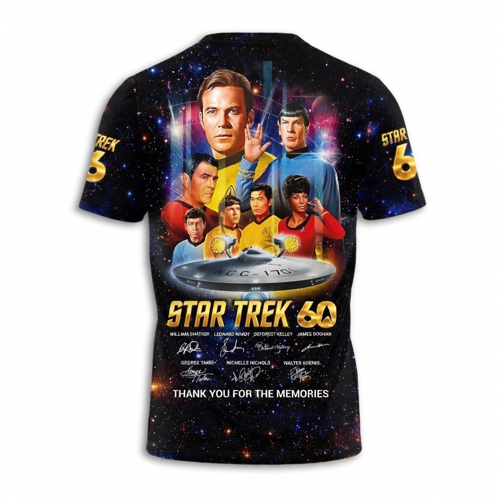 Star Trek 60th Anniversary Shirt 1966-2026 All Over Print Galaxy T-Shirt 2Sided gallery