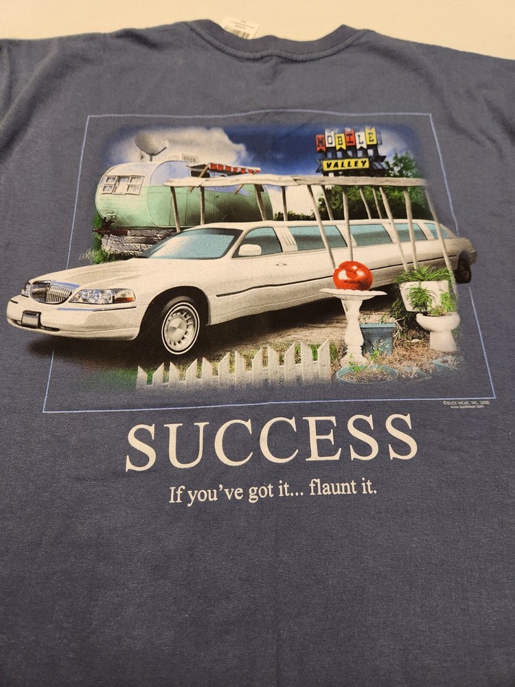 Bass Pro Shops Redneck Success Camper & Limo 2008 Blue T-Shirt XL New