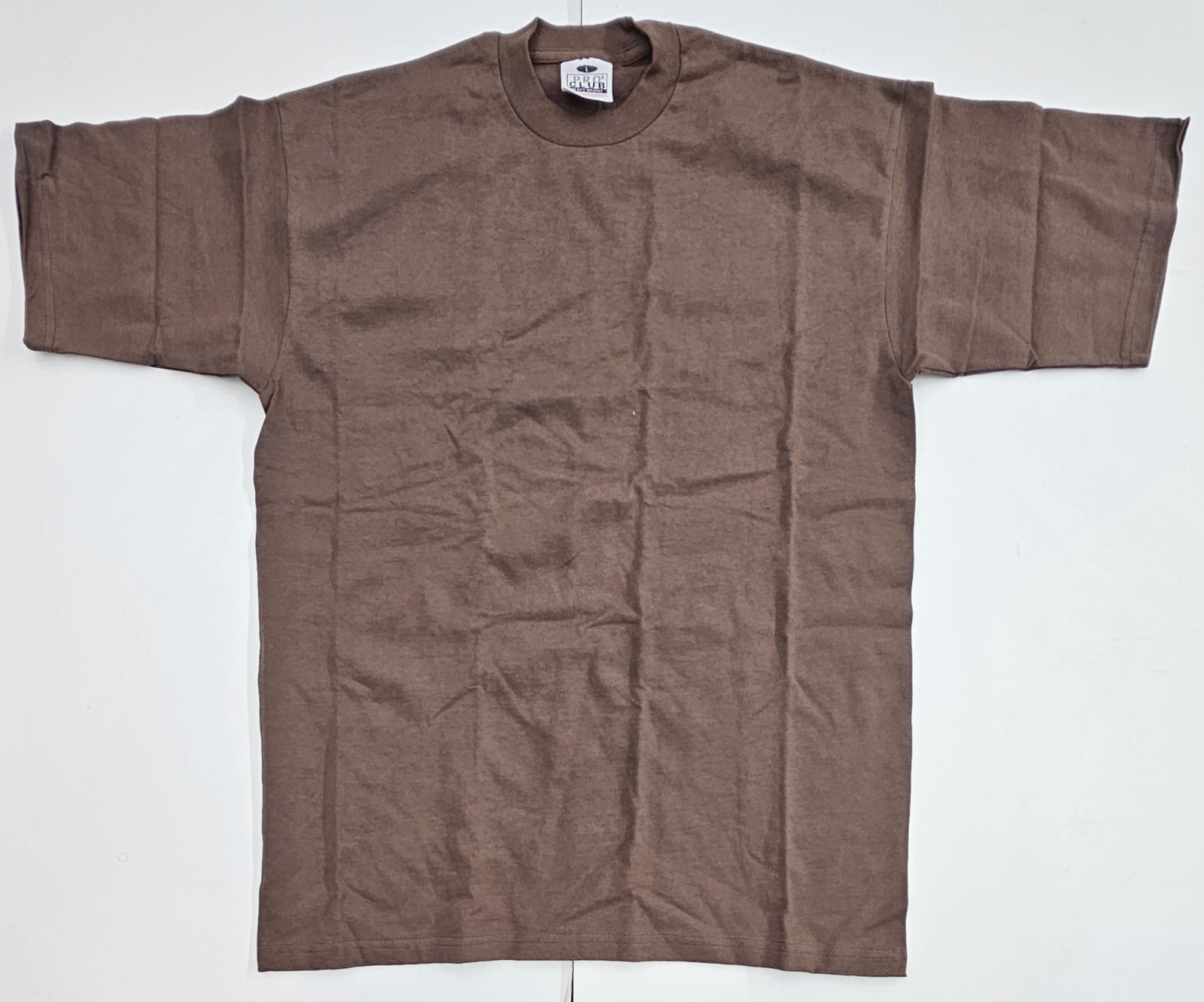 Pro Club Heavyweight Crew Neck T-Shirt Large Brown