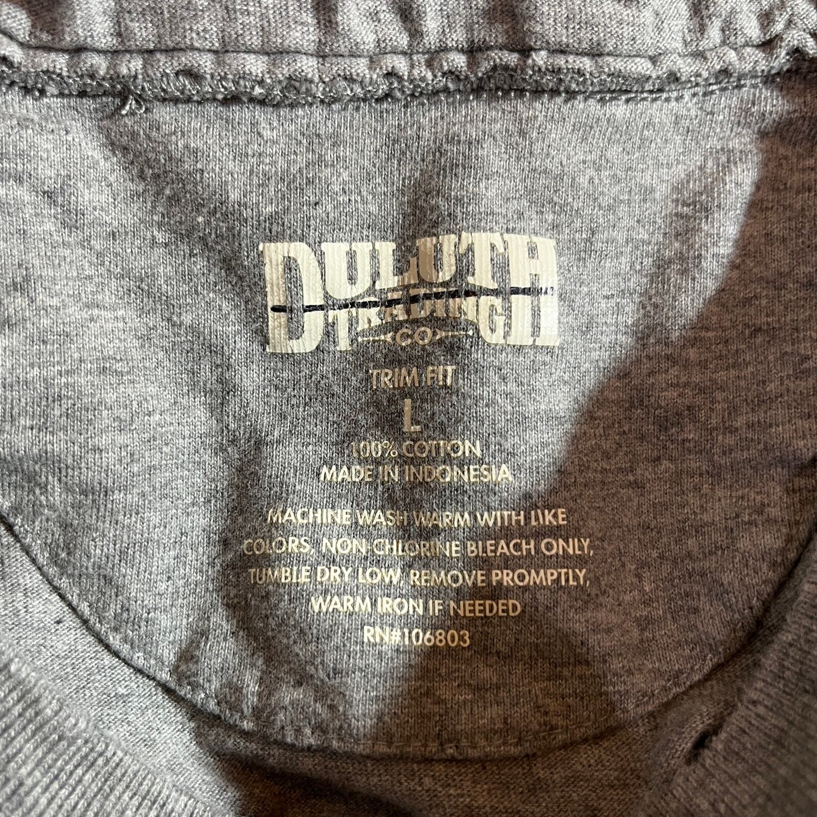 Duluth Trading Co. T-Shirt Mens Large Gray Short Sleeves Trim Fit Crew Neck Work gallery