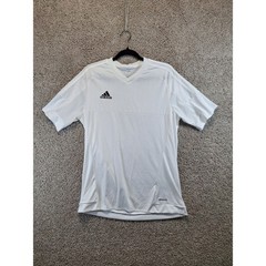 Adidas Shirt Mens Medium White Climacool Training V-Neck Athletic Summer