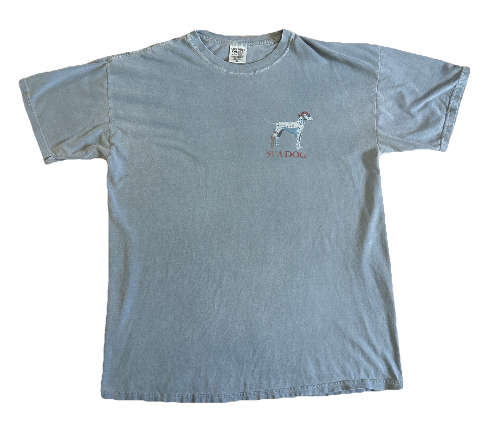 Vintage Sea Dog Graphic Tee Skeleton & Peg Leg Dog Drinking Beer Belize Men’s XL