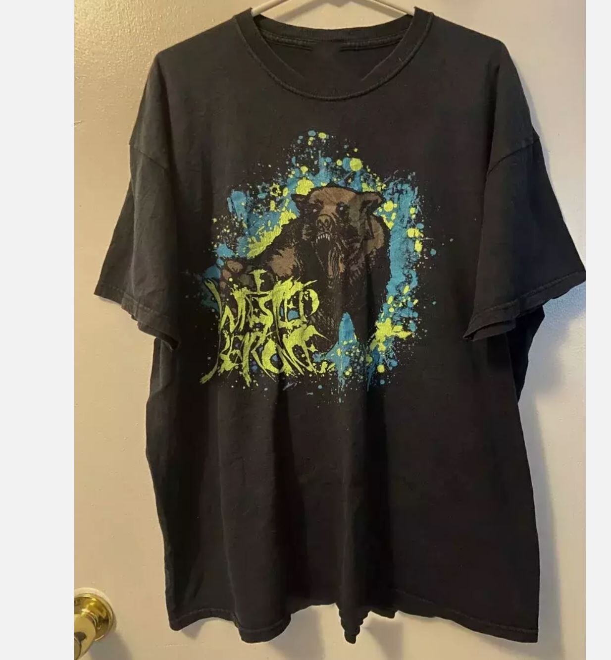 New Popular Iwrestledabearonce Black T-Shirt Cotton Full Size gallery