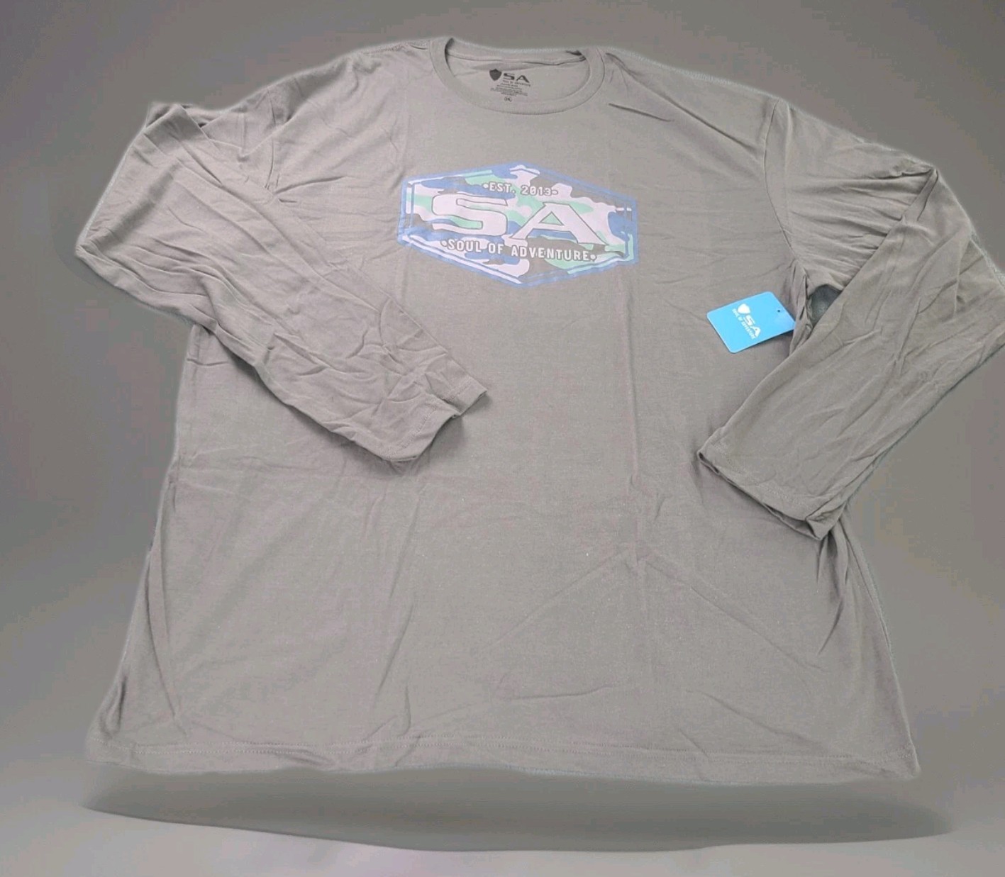 SA Soul Of Adventure Men’s Longsleeve Gray Graphic Tee Size Large