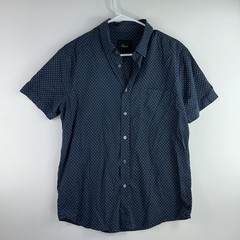 Rails Men’s Medium Lyocell Cotton Blend S/S Navy Pink PolkaDot Button Down Shirt