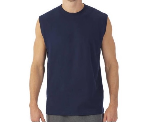 Fruit of the Loom Men's Navy Muscle T-Shirt w/ Rib Trim Size S (34/36) gallery
