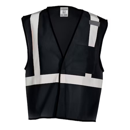 Kishigo B120-2X-3X High-Visibility Vest, Black, 2Xl/3Xl