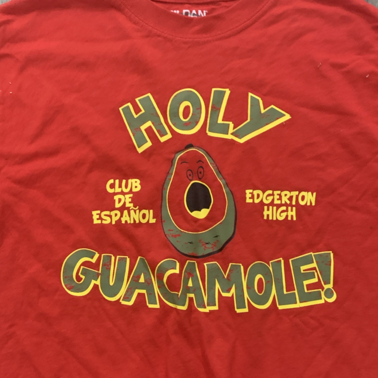 Gildan DryBlend Edgerton High Club de Español Holy Guacamole Red T-Shirt S gallery