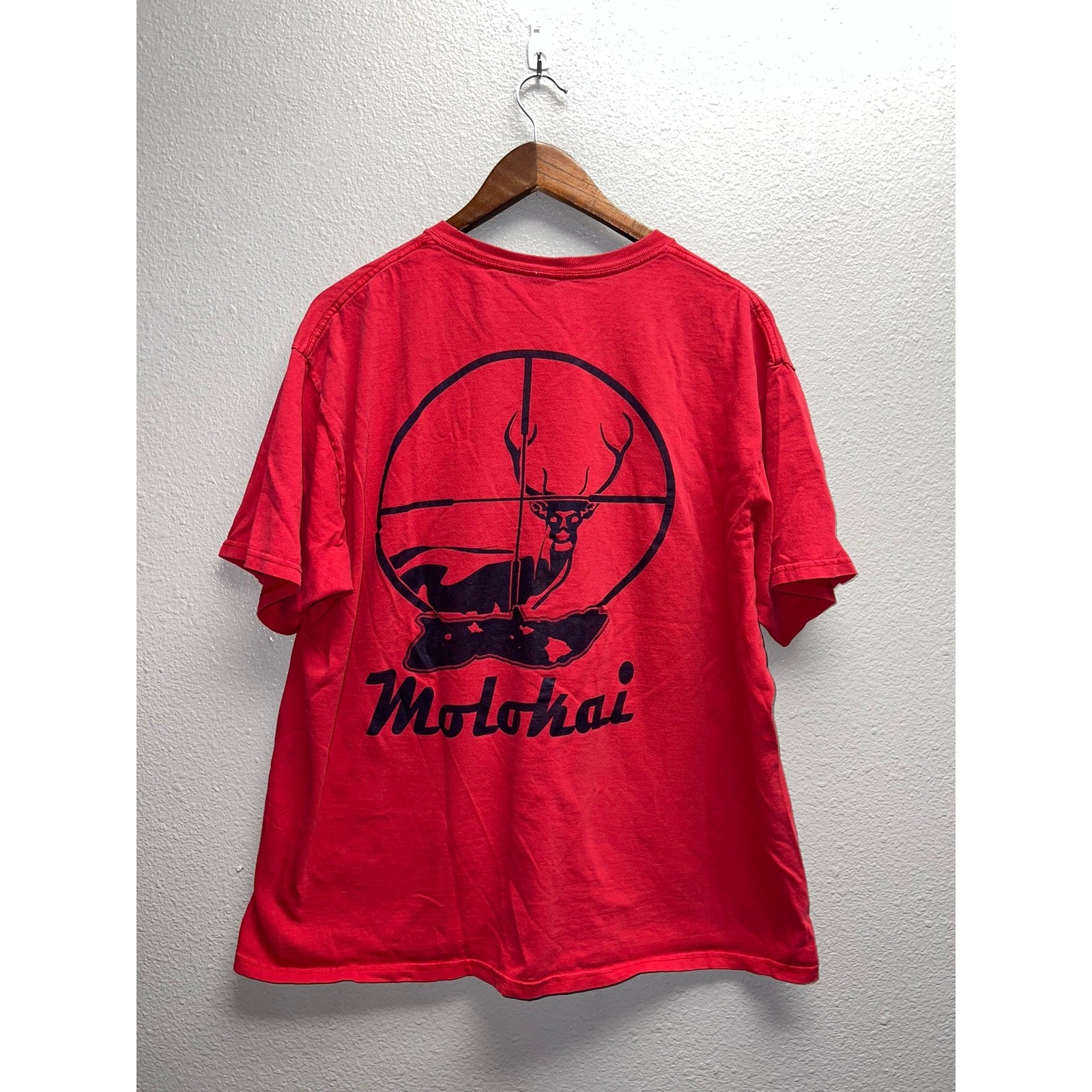 Vintage Molokai Shirt Hunting Sniper Scope Hawaii Red Islands Graphic Tee VTG XL gallery