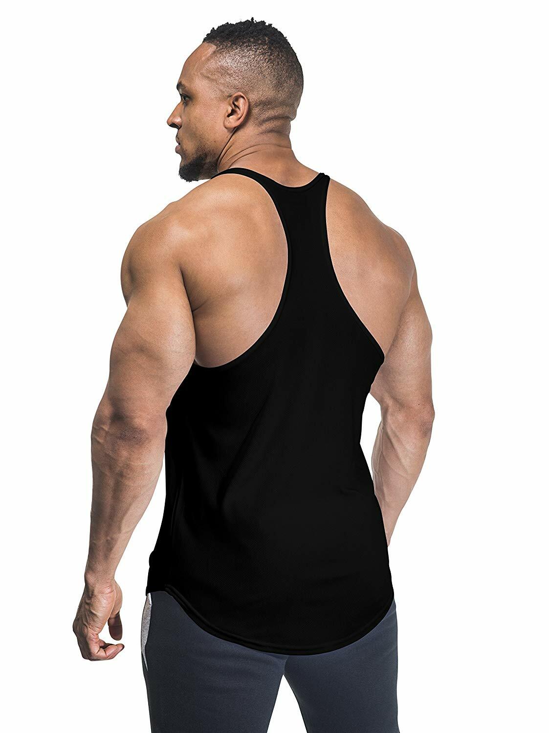 Lot Men Mma Bodybuilding Gym Stringer Vest Y Back Racer Back Motivation Tank Top gallery