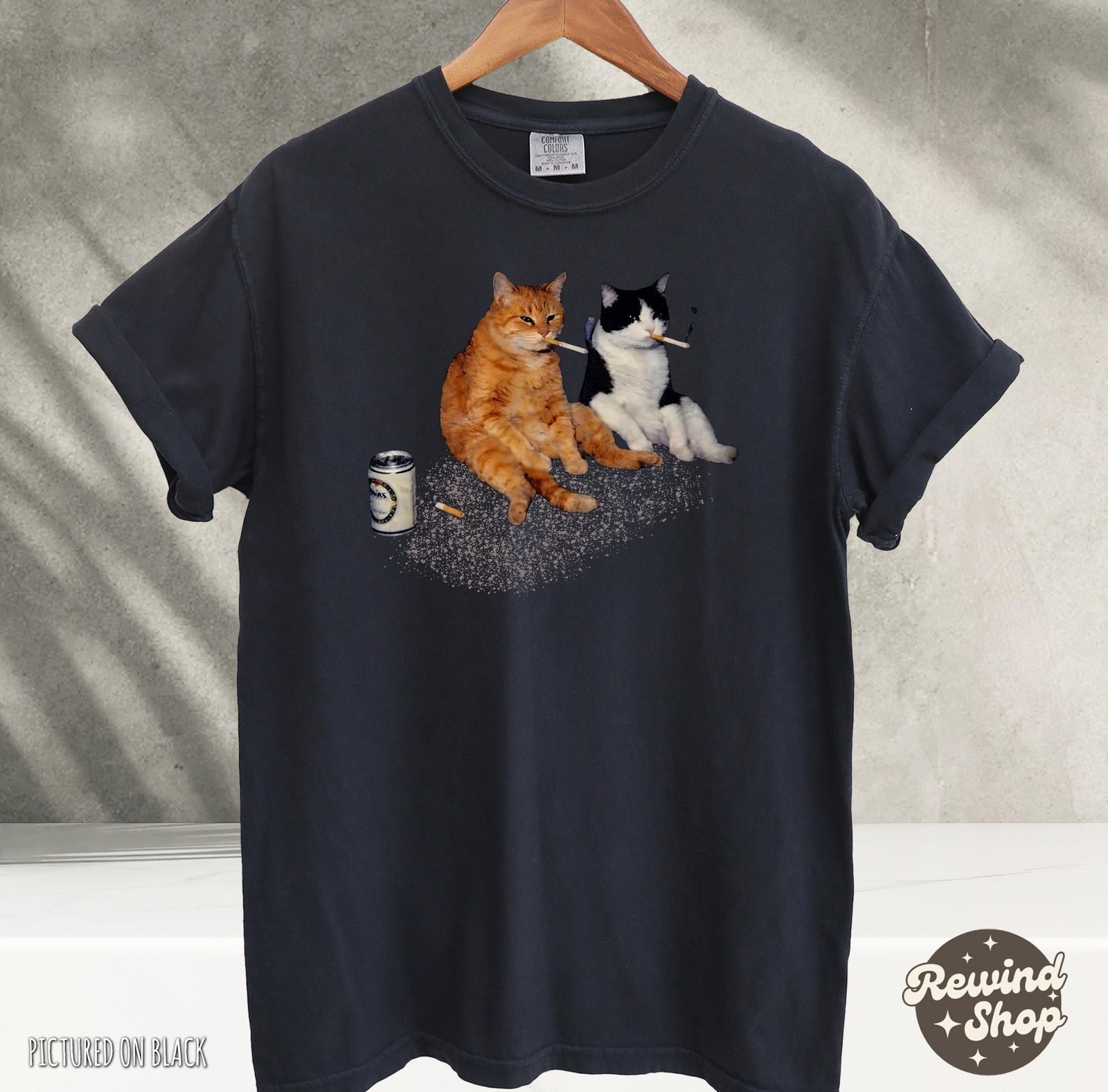 Smoking Cats Comfort Colors Tshirt - Vintage Smoking Graphic Tee - Funny Meme Sh gallery