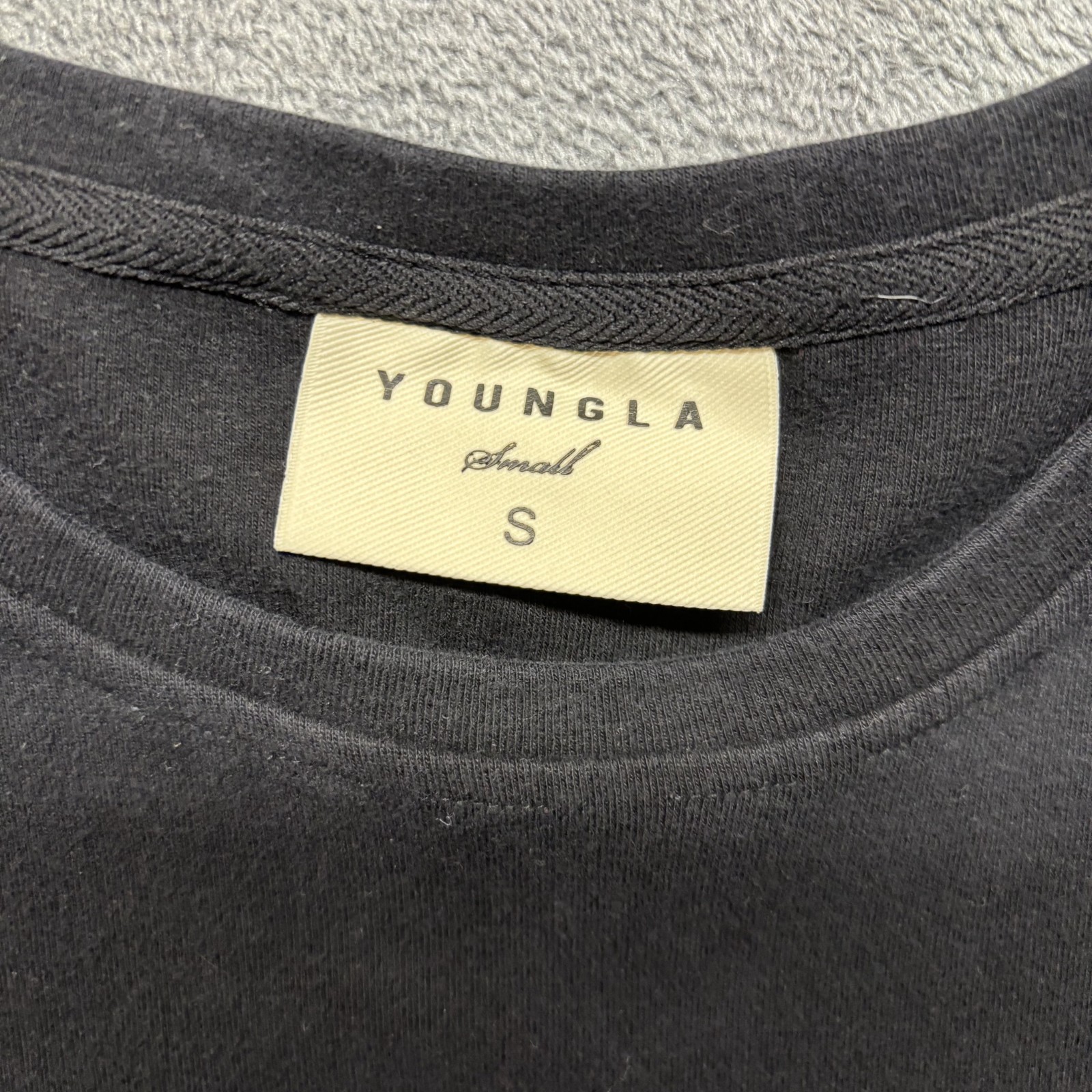 Youngla Shirt Mens Small Black Oversized Short Sleeve Los Angeles Logo Stretch gallery