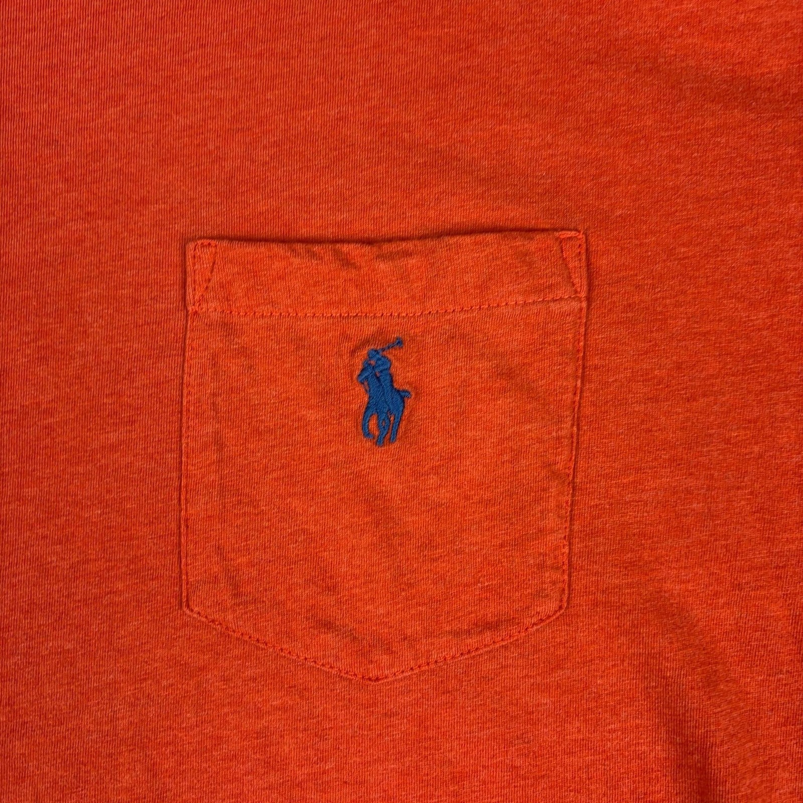 Polo Ralph Lauren Shirt Mens XL Orange Pocket Tagless Crewneck Cotton Jersey gallery