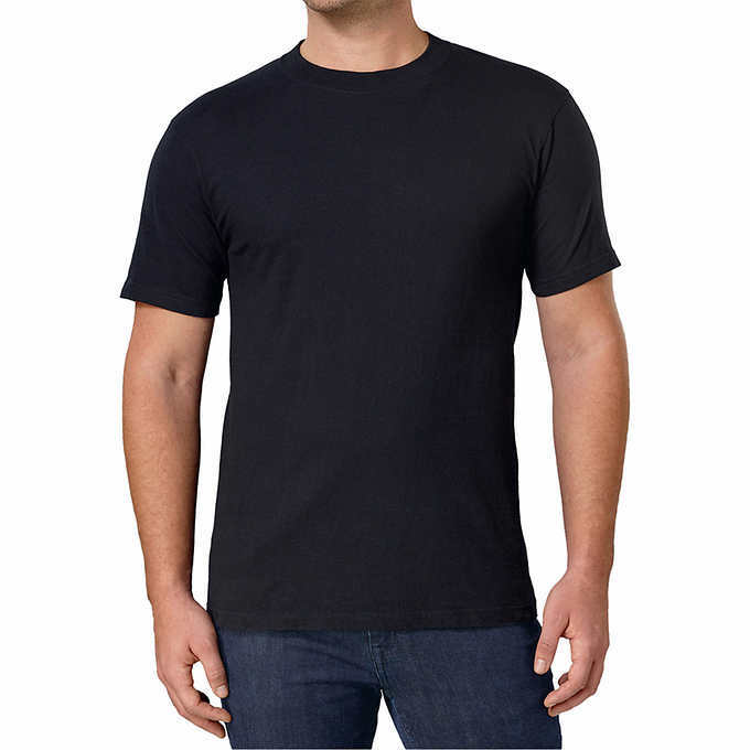 Kirkland Men's 6-pack Black 100% Cotton Crew Neck T-shirt FREE SHIPPING! gallery
