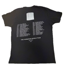 Beyonce The Formation World Tour Merch 2016 T-Shirt Size Large Black