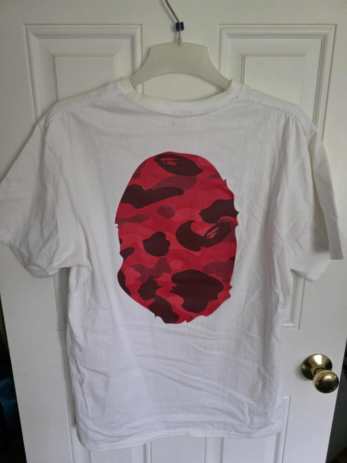 A BATHING APE BAPE Color Camo Big Ape Head Tee T-Shirt White/Red Size XL gallery