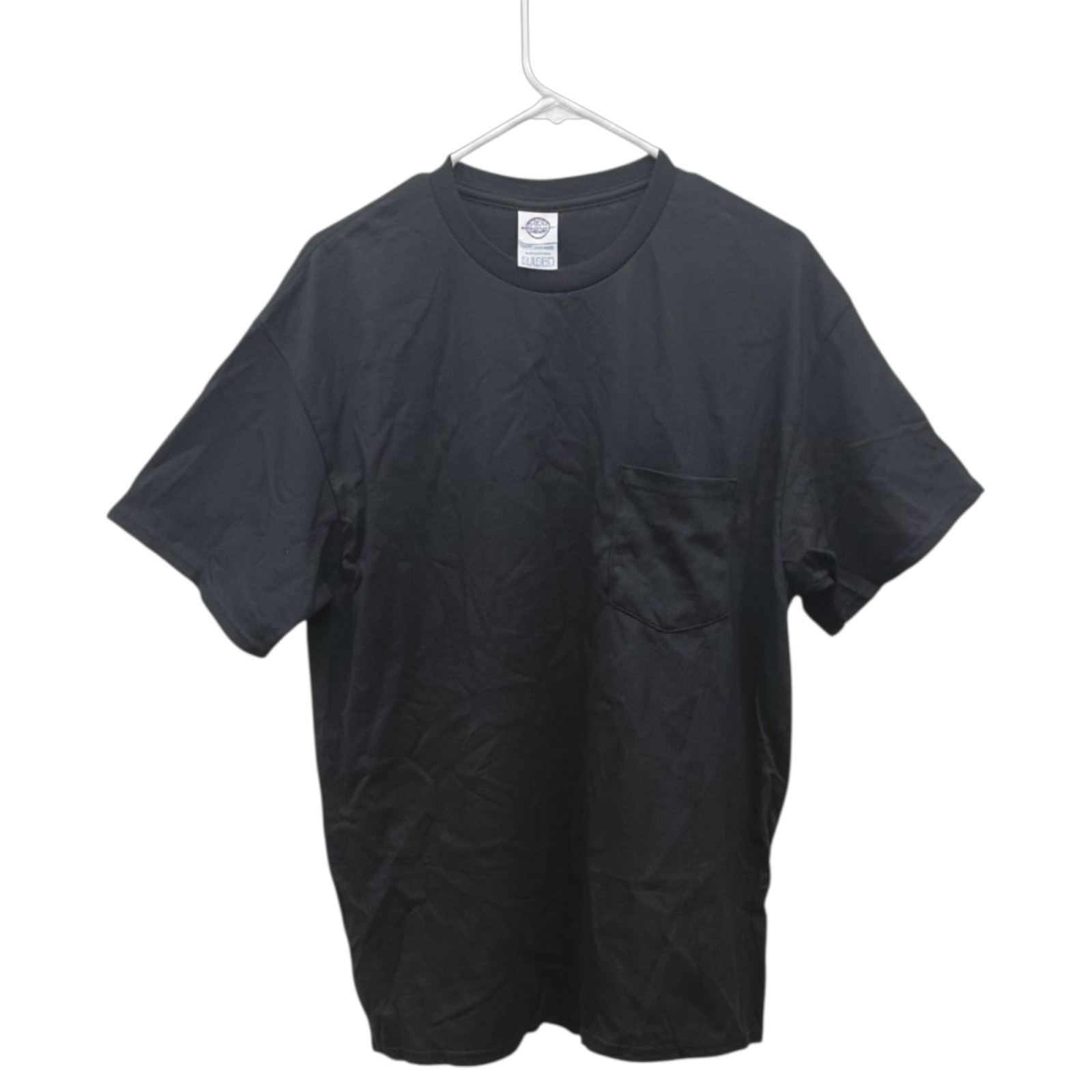 5 PK Delta Magnum Weight Black Pocket T-Shirts Adult Large Preshrunk Cotton gallery