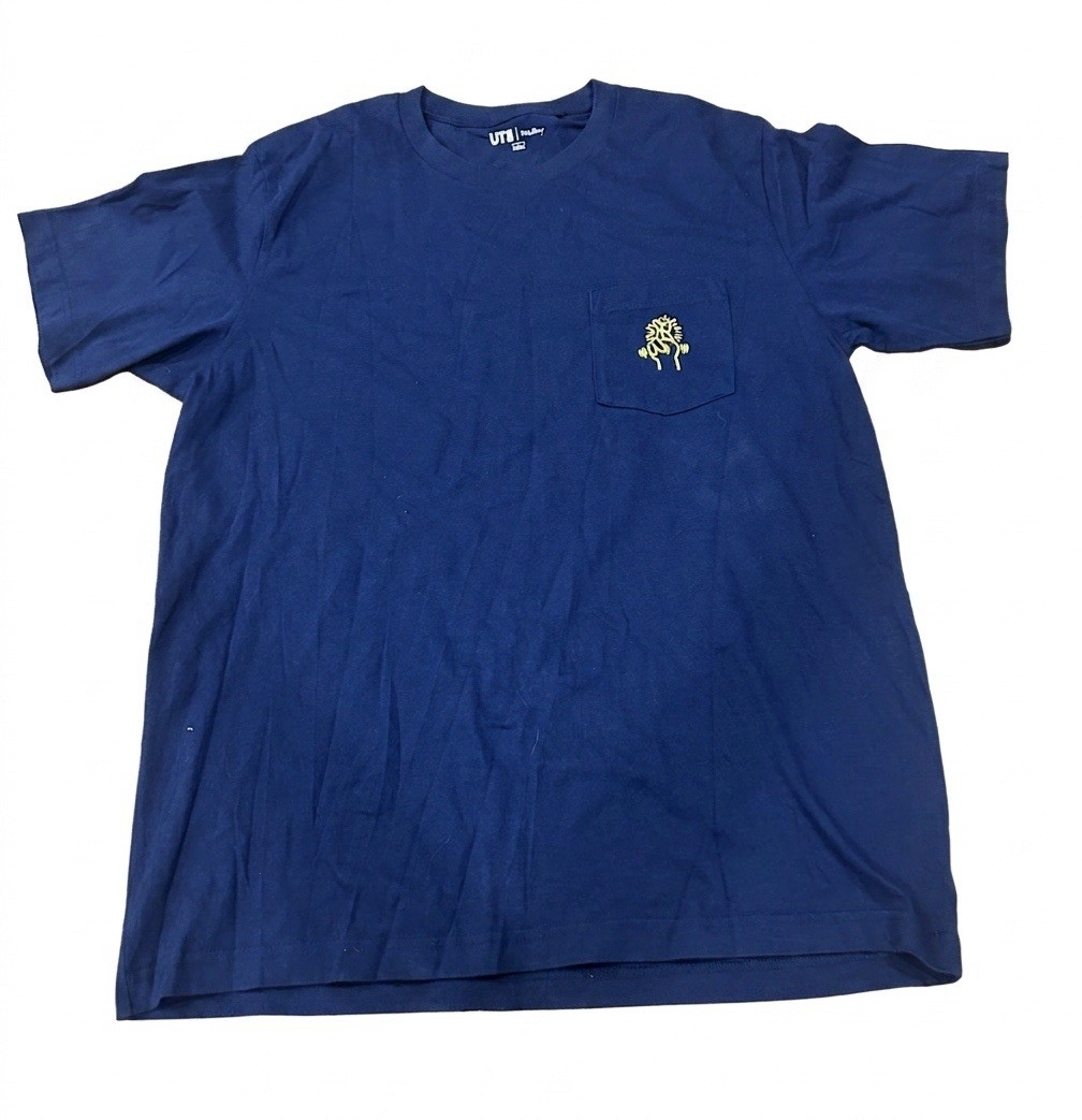 Keith Haring Uniqlo UT Shirt Large L Blue Pop Art Pocket Graphic Short Sleeve gallery