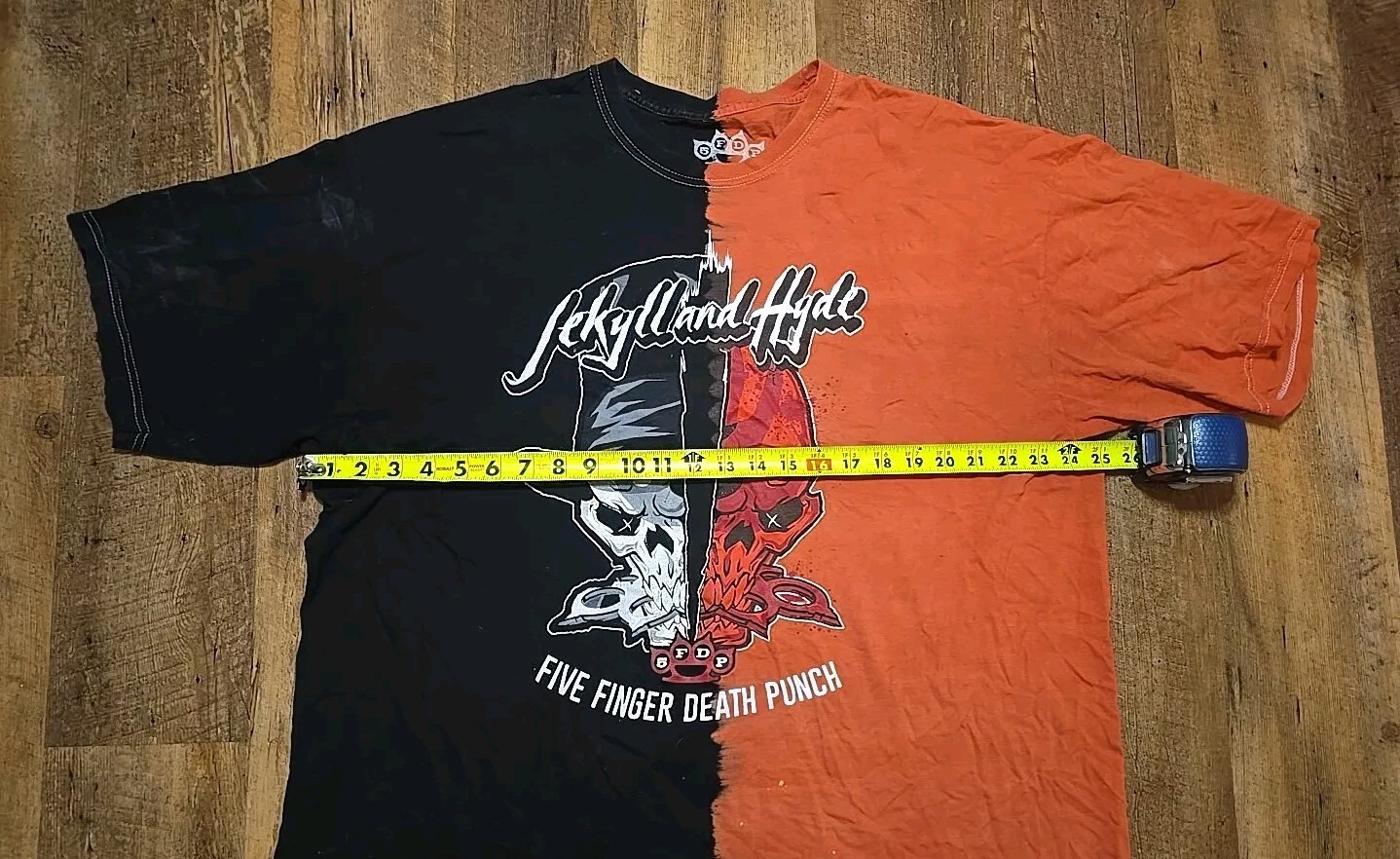 Five Finger Death Punch Black Orange Split Jekyll and Hyde 5FDP Men's XLarge XL gallery