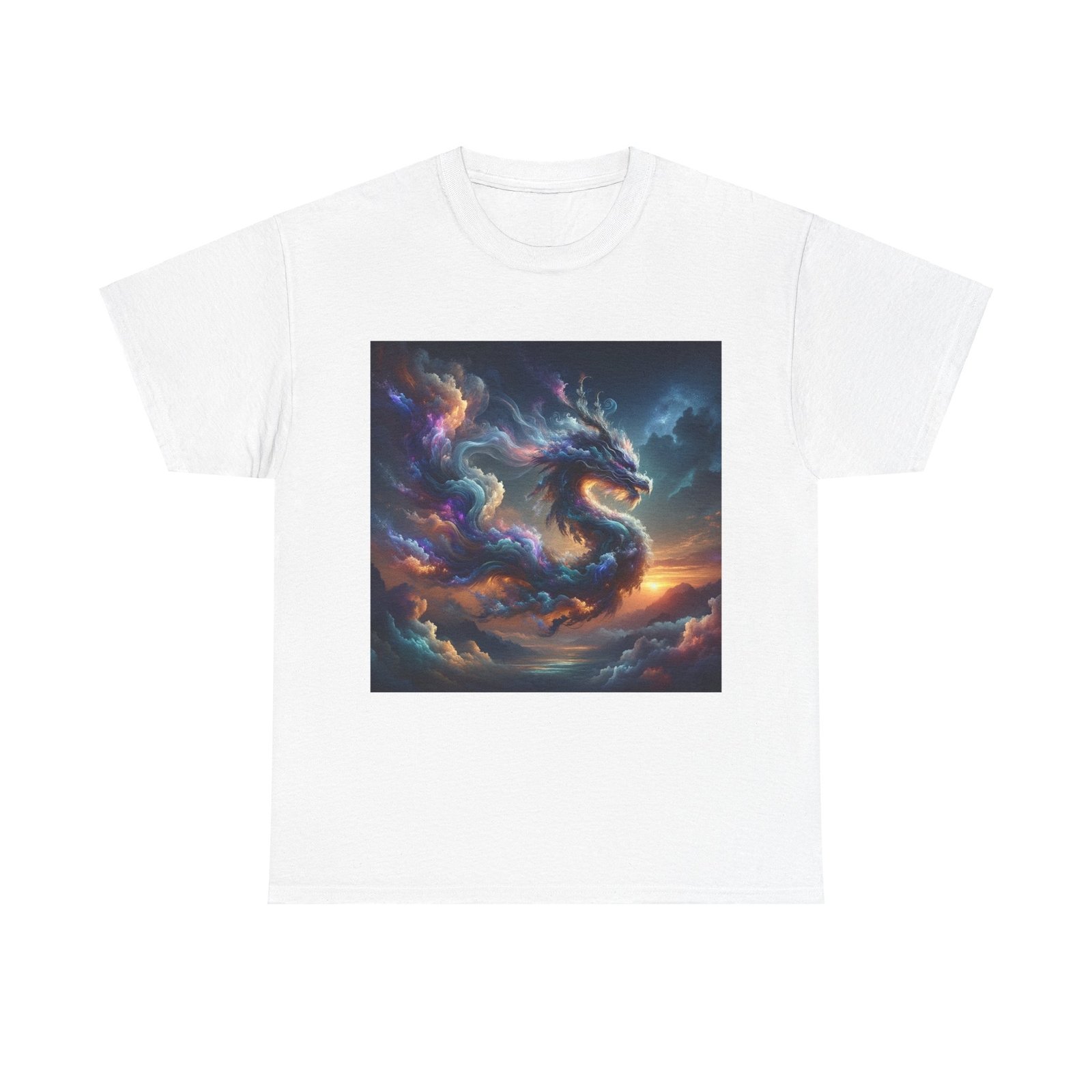 Unisex Adult T Shirt Mystical Dragon Twilight Sky Artwork gallery