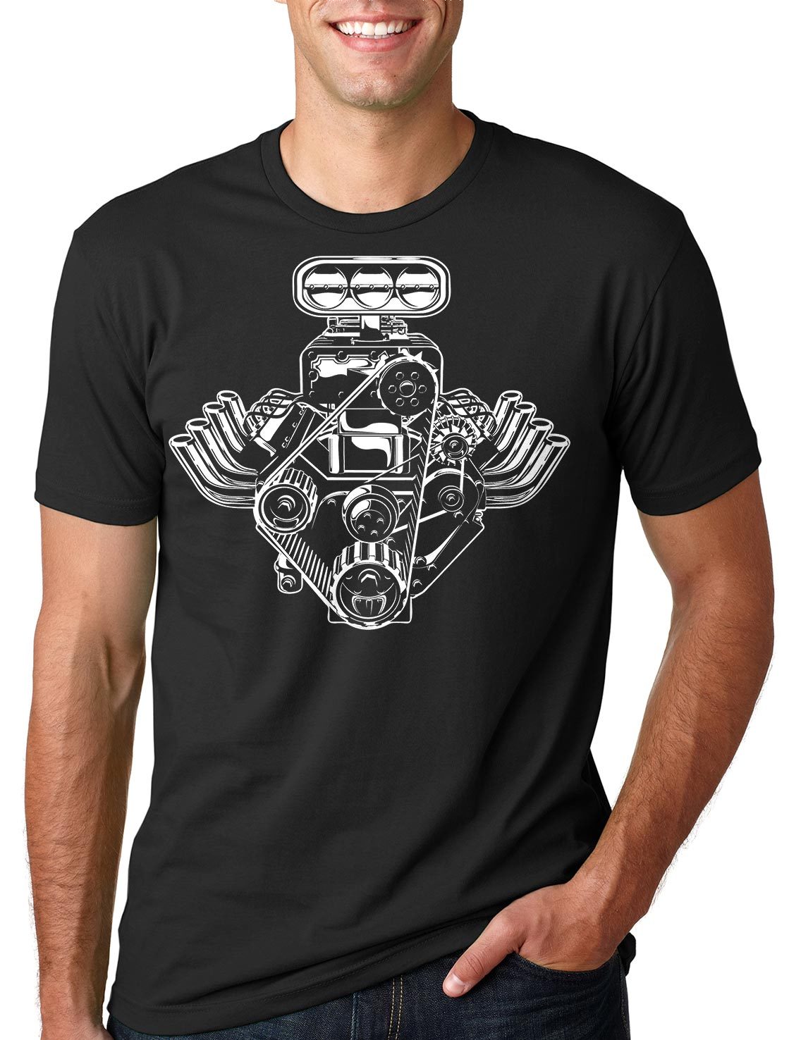 Car Engine Motor T-Shirt American Muscle Car Pistons Tee Shirt Gift FOr gallery