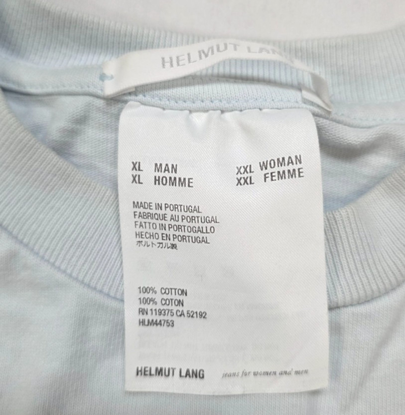 HELMUT LANG Crewneck L/S Pocket T-Shirt UNISEX Men's XL Women's 2XL Light Blue gallery