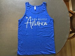 Bella + Canvas Unisex Triblend GRAPHIC TANK TOP “GOD BLESS AMERICA “ Size S