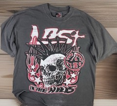 Lost Hills T-Shirt Men Sz XL Double Sided Graphic Tee Skull Distressed Crewneck