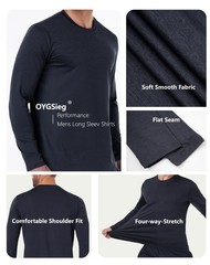 6 Pack Men’s Quick Dry Long Sleeve Shirts UPF 50+ UV Sun Protection SPF Moist…