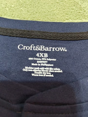 NWT Croft & Barrow Men’s 4XB Navy Henley Shirt Long Sleeve Lounge Big & Tall