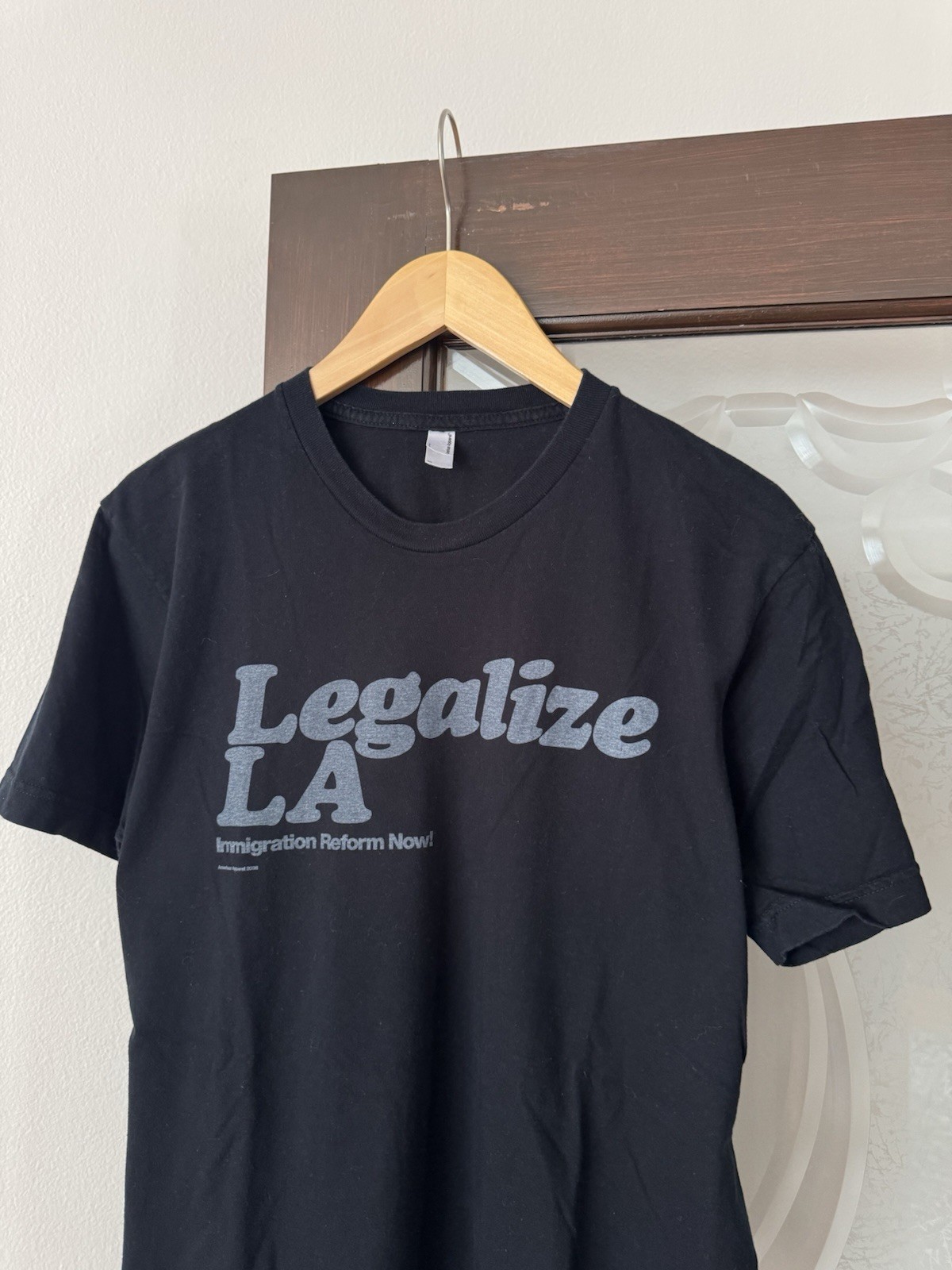 Vintage American Apparel Legalize LA Immigration Protest Black T-Shirt Size M gallery