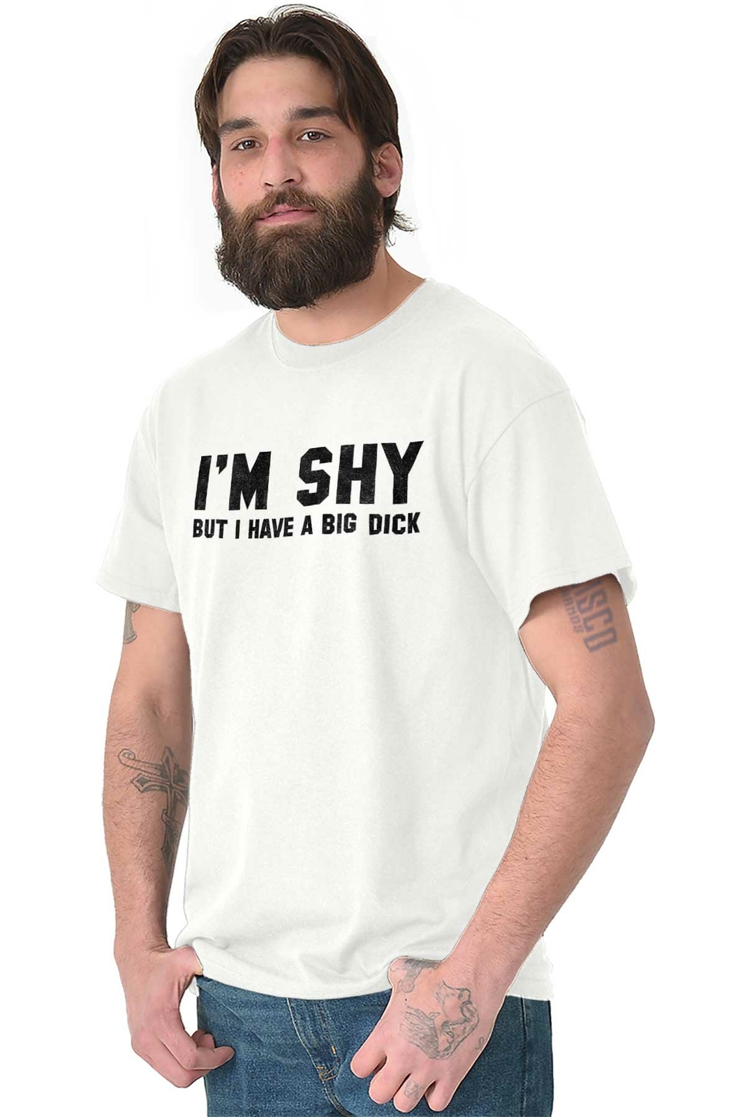 I'm Shy But I Have A Big D*** Funny Graphic Mens Short Sleeve Crewneck Tee gallery